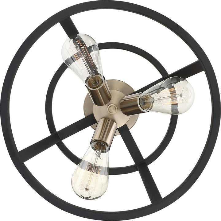 Nuvo 60/6643 Chassis 3 Light Semi-Flush Mount Fixture Copper Brushed Brass - Diamond Home USA