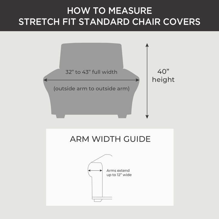 SureFit Cedar Stretch Texture Chair Slipcovers Two-Piece Chair Cover and Cushion Gray - Diamond Home USA