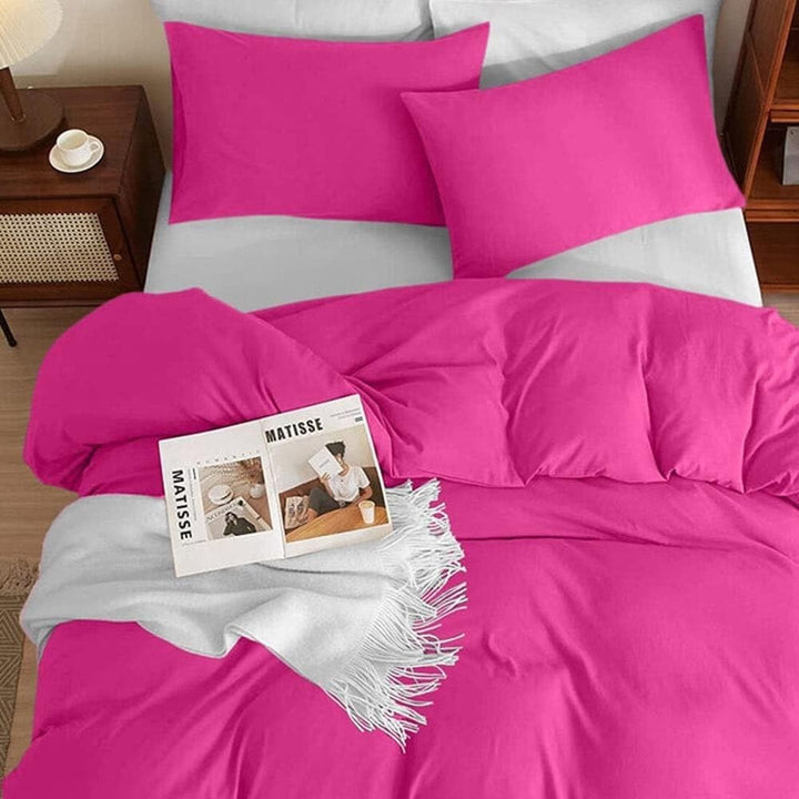 3pc Queen Duvet over Set Ultra Soft with Pillow Shams Pink Solid olor Modern - Diamond Home USA