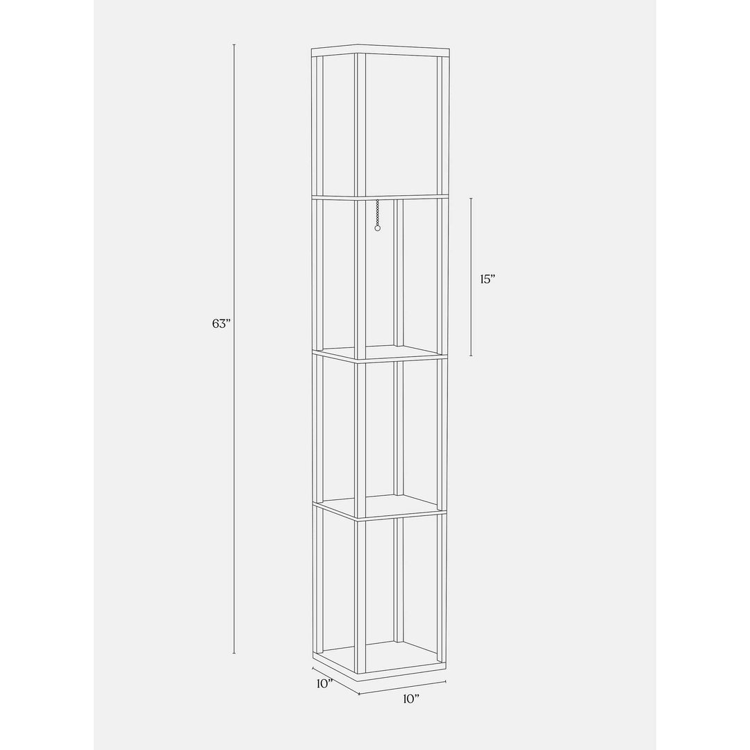 Shelf Led Floor Lamp Brown Traditional Bulbs Included Energy Efficient - Diamond Home USA