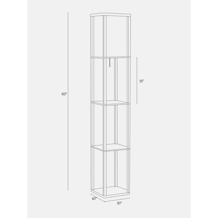 Shelf Led Floor Lamp Brown Traditional Bulbs Included Energy Efficient - Diamond Home USA