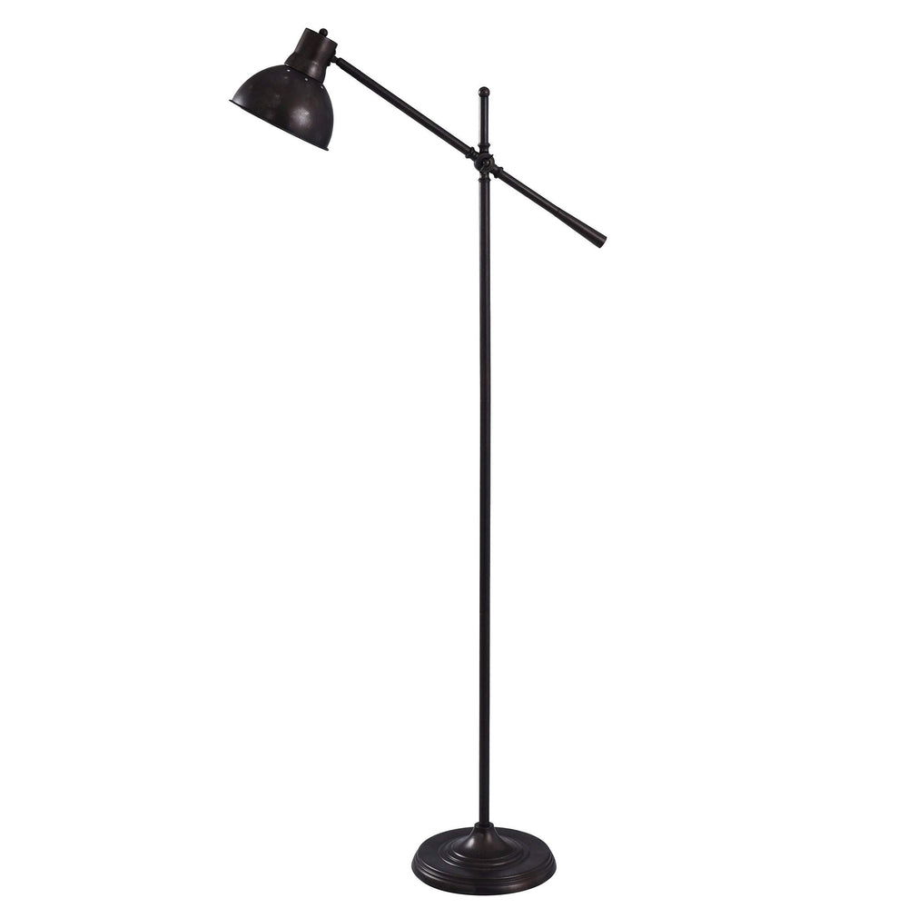 Black Steel 1-Light Adjustable Arm Floor Lamp Modern Contemporary - Diamond Home USA