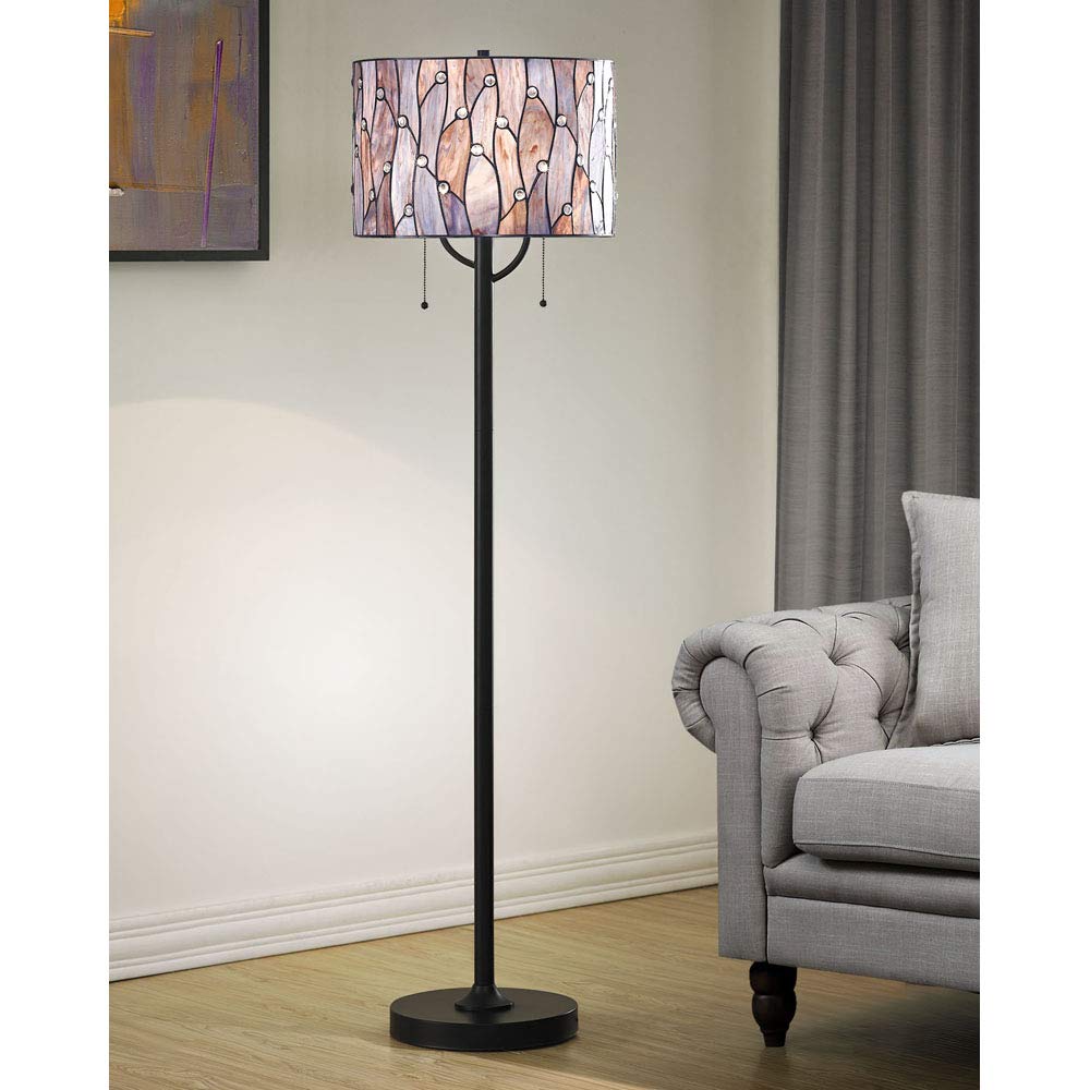 HOMEGLAM Vines Tiffany Floor Lamp Tiffany Lamp Floor Lamp - Green (Blue/Purple)