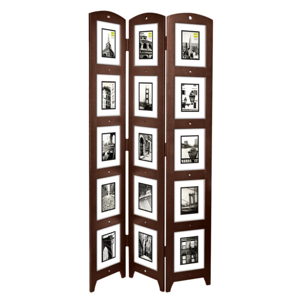 Kiera Grace 3-Panel Photo Collage Room Divider and Privacy Screen Picture Frames