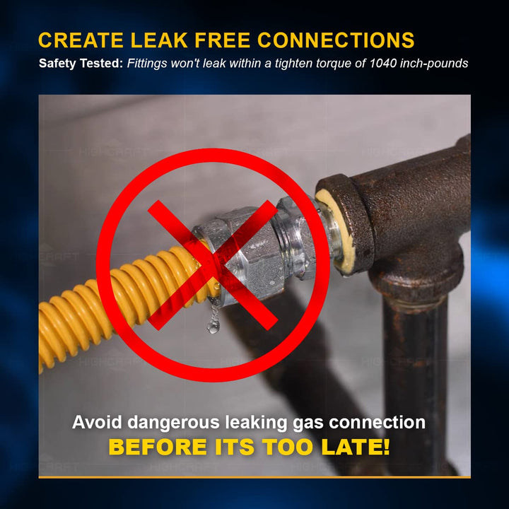 Flextron FTGC-YC14-72H 72 Inch Flexible Epoxy Coated Gas Line Connector with 3/8 - Diamond Home USA