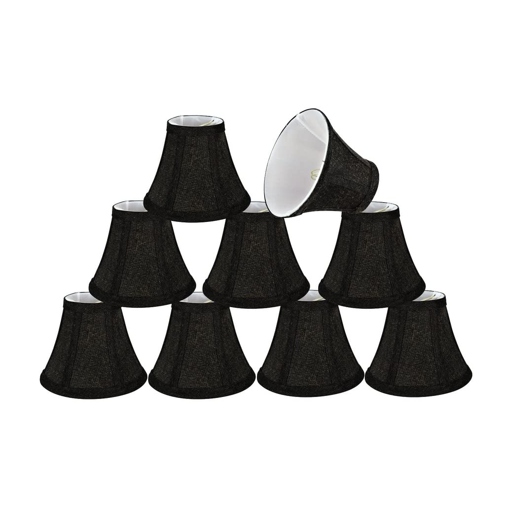 Bell Chandelier Clip-on Lamp Shade (2 Pack) Two-tone Black (3" X 6" 5")