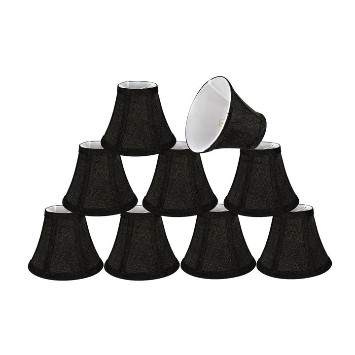 Bell Chandelier Clip-on Lamp Shade (2 Pack) Two-tone Black (3" X 6" 5")
