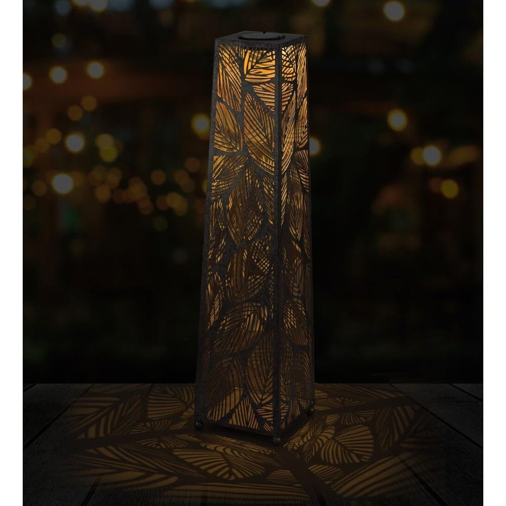 Patio Shadow Lantern 36" Leaf Brown Metal - Diamond Home USA