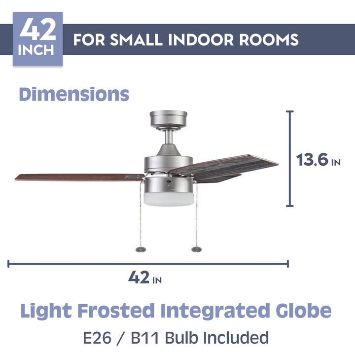Prominence Home Reston 42 Inch Modern Farmhouse LED Ceiling Fan with Light - Diamond Home USA
