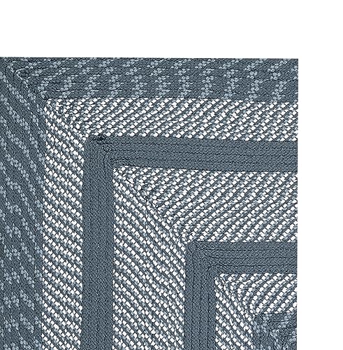 Better Trends Newport Braid Collection is Durable and Stain Resistant Reversible Slate Blue 20" x 48" x 48" L-Shape - Diamond Home USA