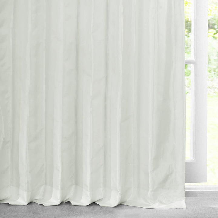 Exclusive Fabric Faux Silk Taffeta Solid Blackout Curtain (1 Panel)