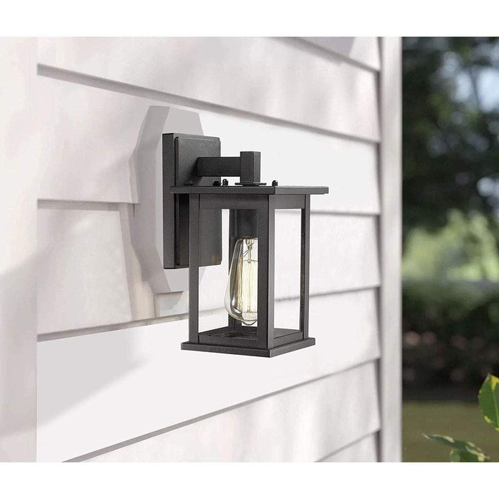 Outdoor Wall Lantern with Clear Glass Traditional Aluminum Black Includes - Diamond Home USA