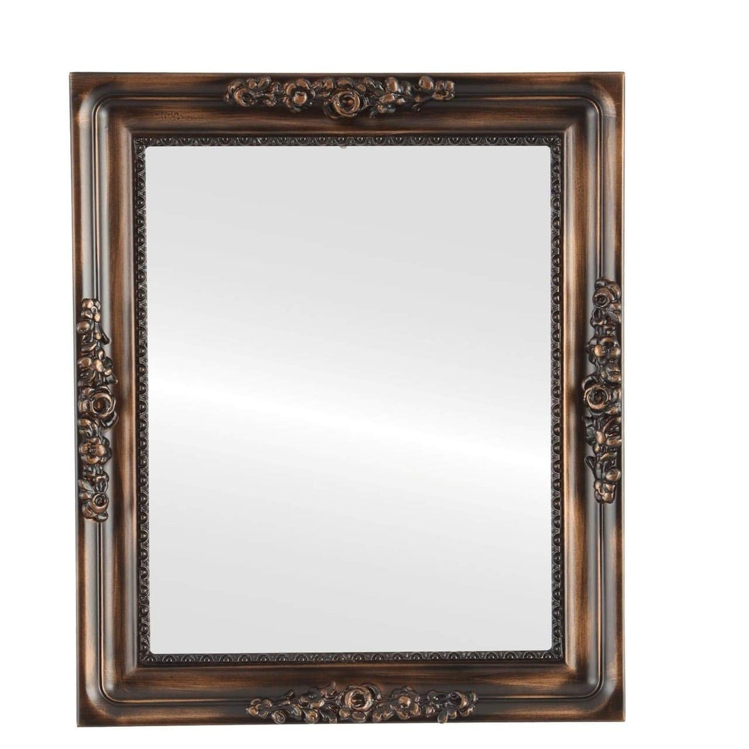 The Oval and Round Mirror Store Versailles Framed Rectangle Mirror in Rubbed 15x19 - Diamond Home USA