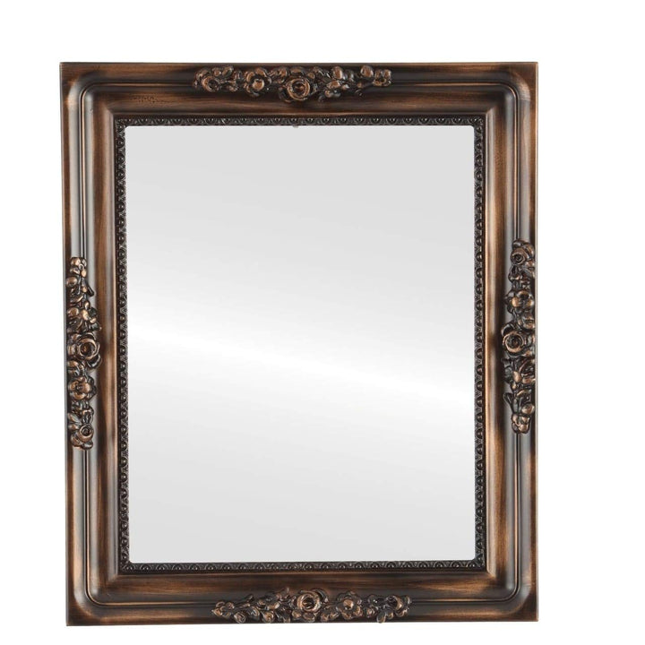 The Oval and Round Mirror Store Versailles Framed Rectangle Mirror in Rubbed 15x19 - Diamond Home USA
