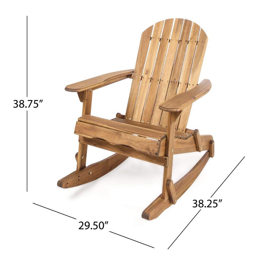 Christopher Knight Home Malibu Outdoor Acacia Wood Adirondack Rocking Chairs Brown - Diamond Home USA