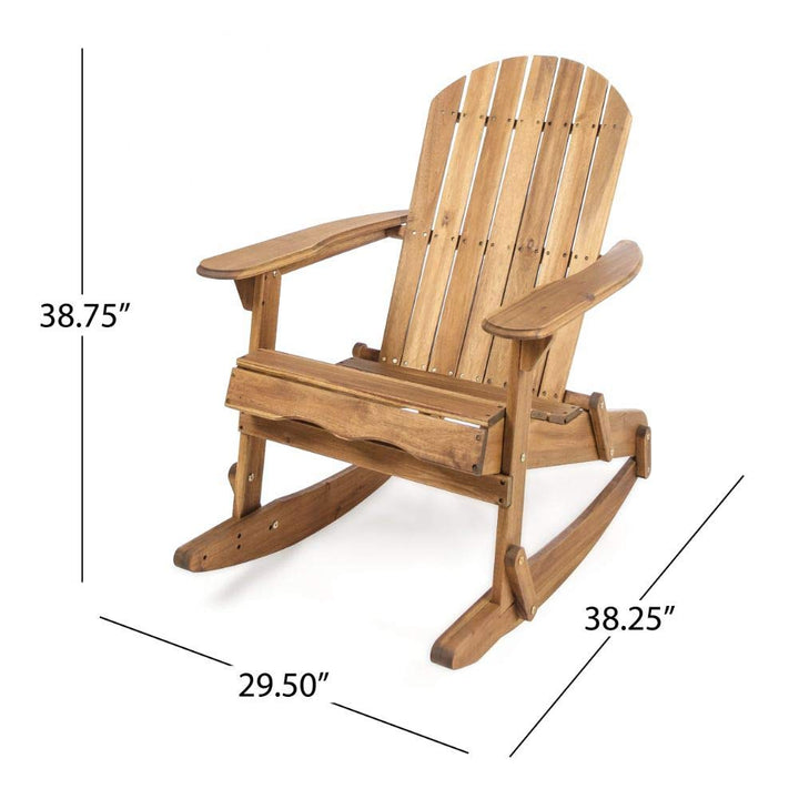 Christopher Knight Home Malibu Outdoor Acacia Wood Adirondack Rocking Chairs Brown - Diamond Home USA