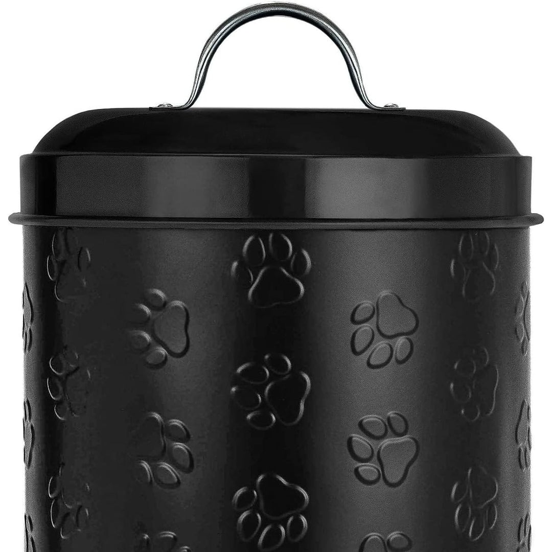 Pet Puppy Paws Food Canister Black Ceramic - Diamond Home USA