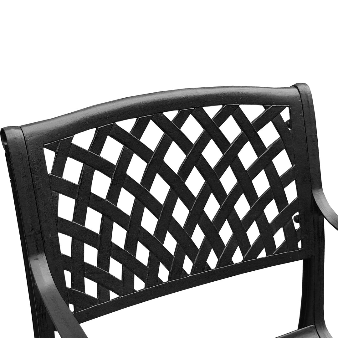 Oakland Living Modern Outdoor Mesh Cast Aluminum Black Patio Dining Chair - Diamond Home USA