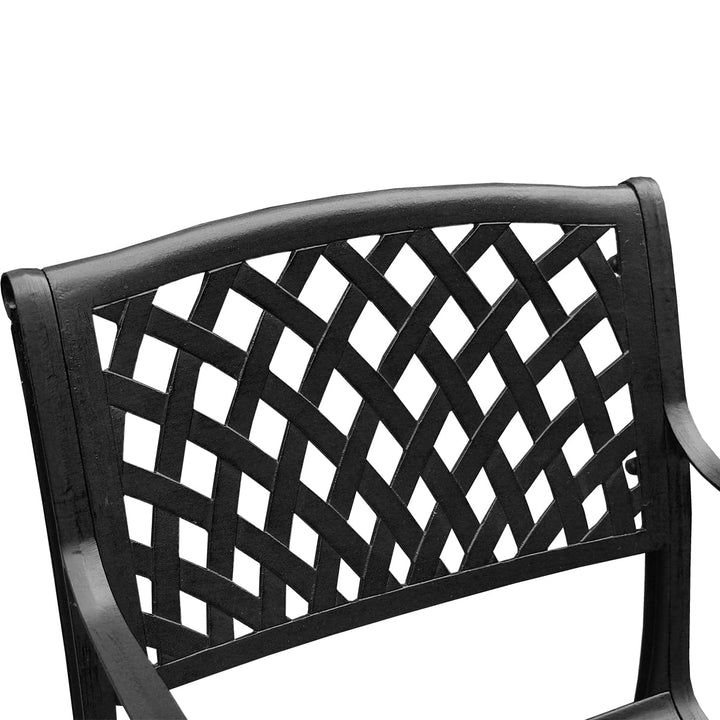 Oakland Living Modern Outdoor Mesh Cast Aluminum Black Patio Dining Chair - Diamond Home USA
