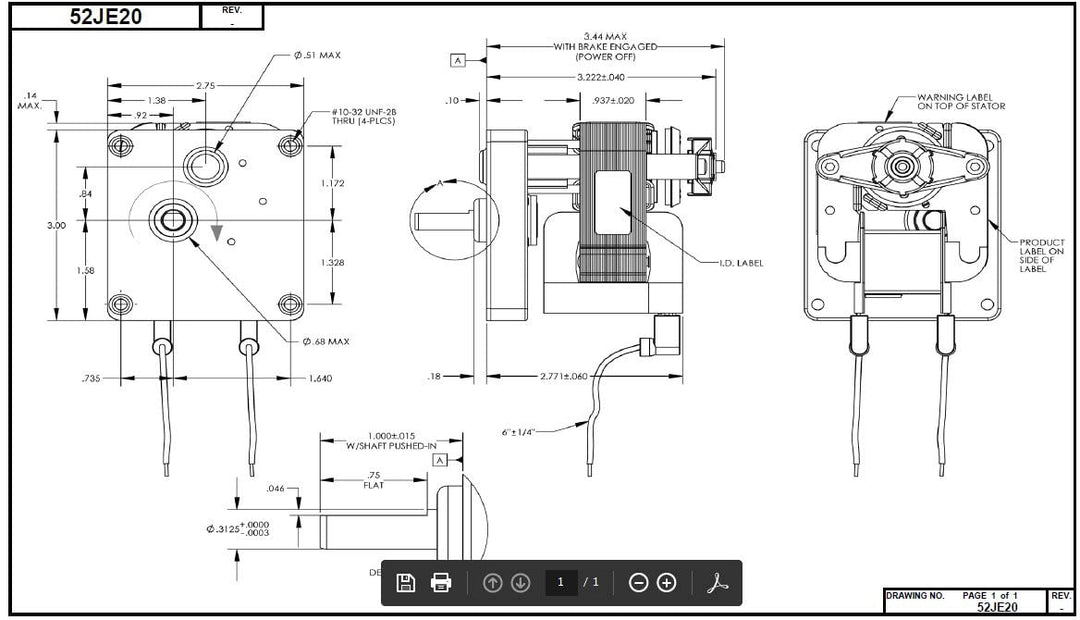 Dayton AC Gearmotor Nameplate RPM 7 0.52A 115V - Diamond Home USA