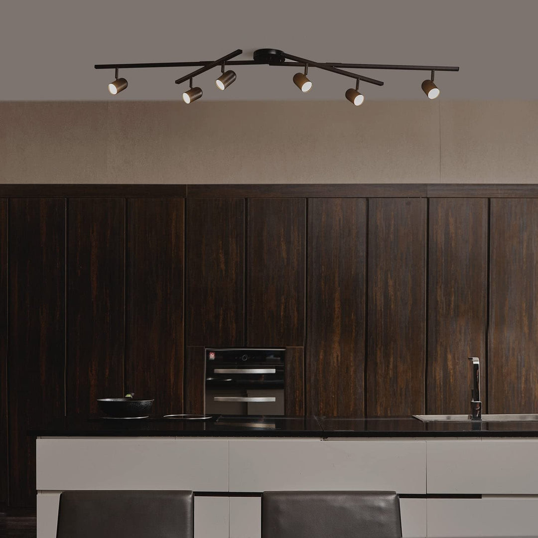 6-light Foldable Matte Black Led Integrated Track Lighting One Size Modern - Diamond Home USA