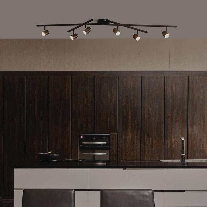 6-light Foldable Matte Black Led Integrated Track Lighting One Size Modern - Diamond Home USA