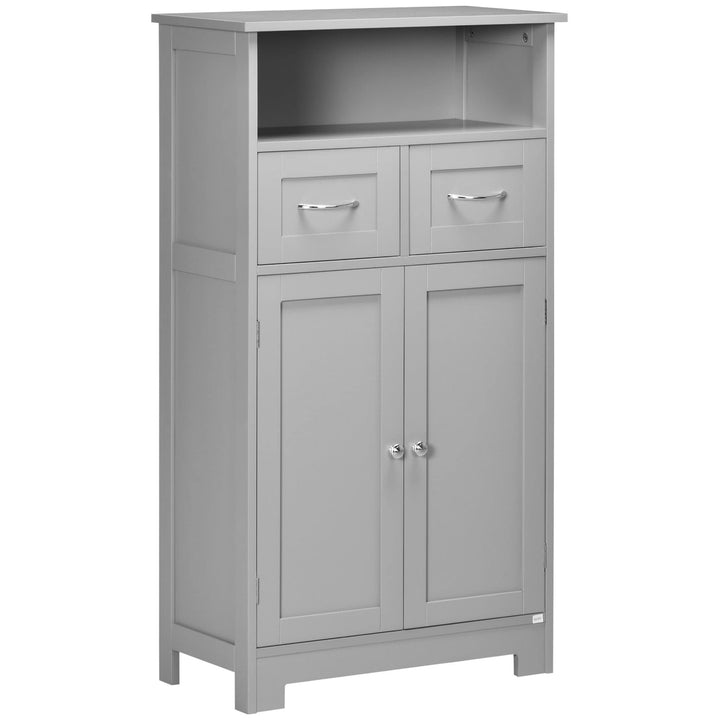 Freestanding Bathroom Storage Cabinet Organizer Floor Tower with 2 Door - Diamond Home USA