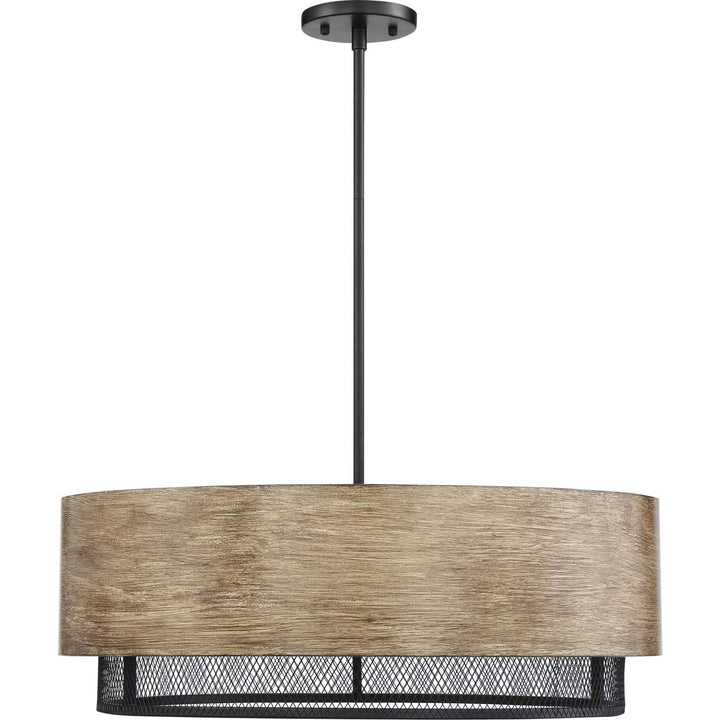 Nuvo 60/6980 Barrique Pendant Fixture Black with Honey Wood Finish 5 Light - Diamond Home USA