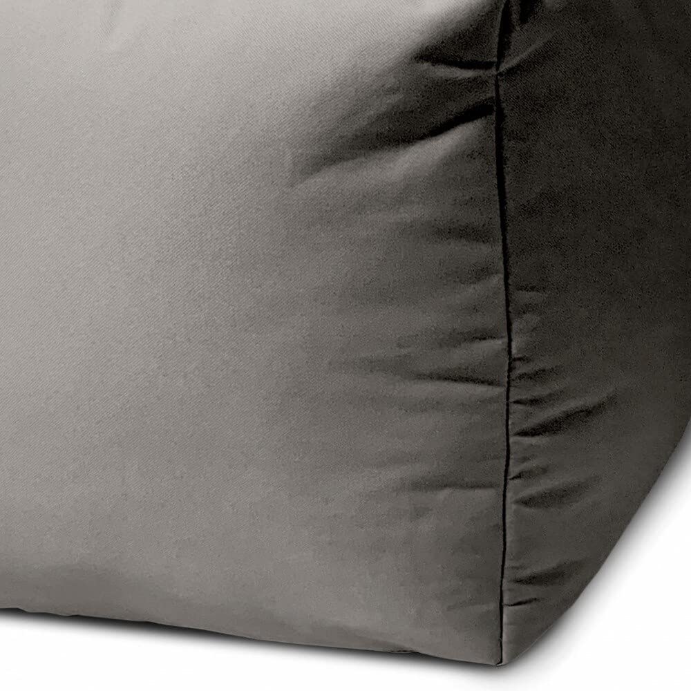 17" ol Steely Silver Gray Solid lor Indoor Outdoor Pouf ver Grey Modern - Diamond Home USA