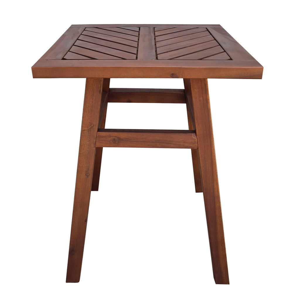 Brown Acacia Bistro Table Transitional Square Weather Resistant - Diamond Home USA