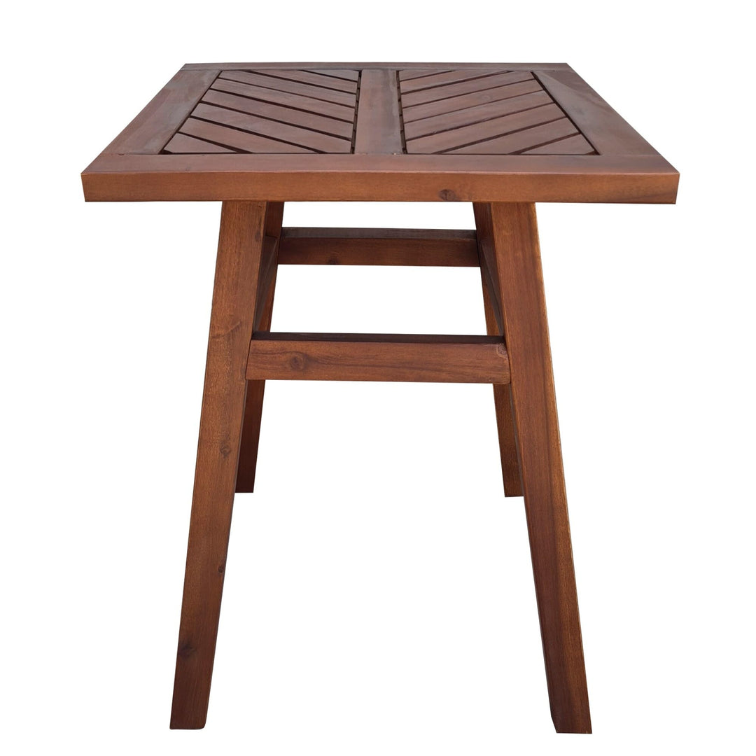 Brown Acacia Bistro Table Transitional Square Weather Resistant - Diamond Home USA