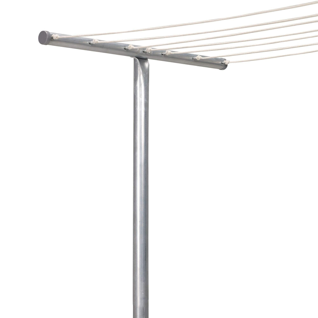 Rust-Resistant Steel Clothesline T-Post with One Piece Construction Grey Metal