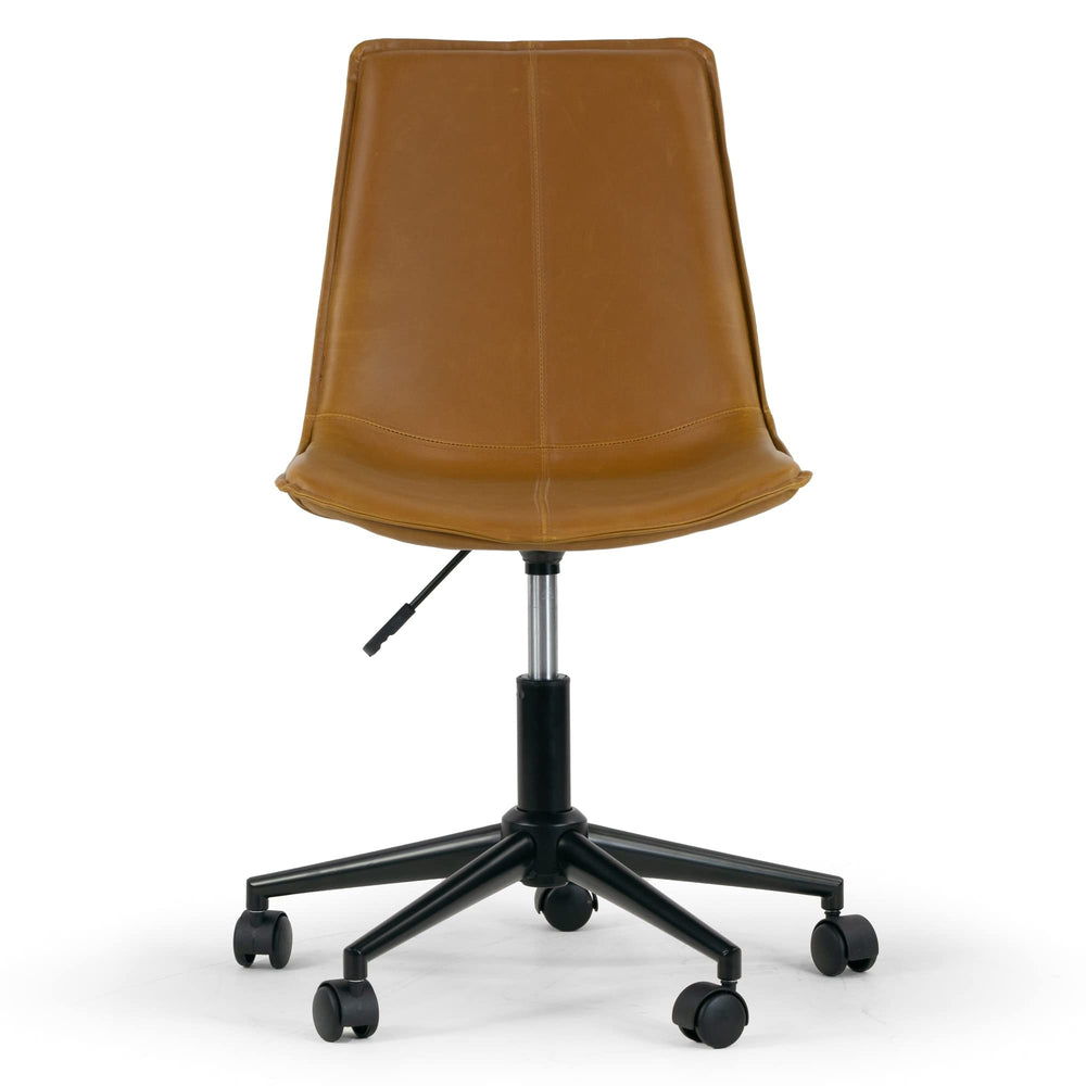 Light Brown Leather Adjustable Height Swivel Office Chair Modern Contemporary - Diamond Home USA