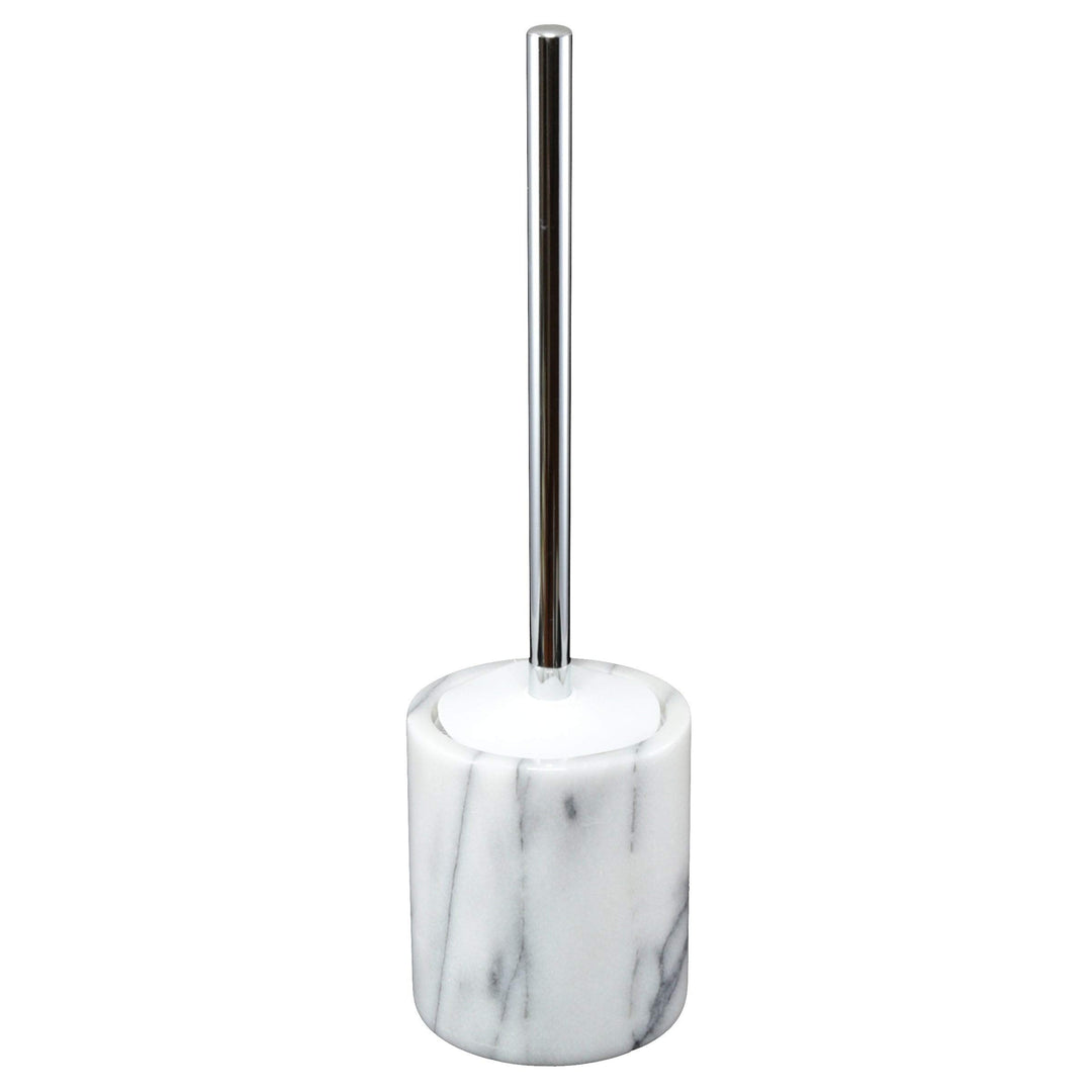 Natural arble Toilet Brush Holder Set with Silicone Cover Off/White (Patterns