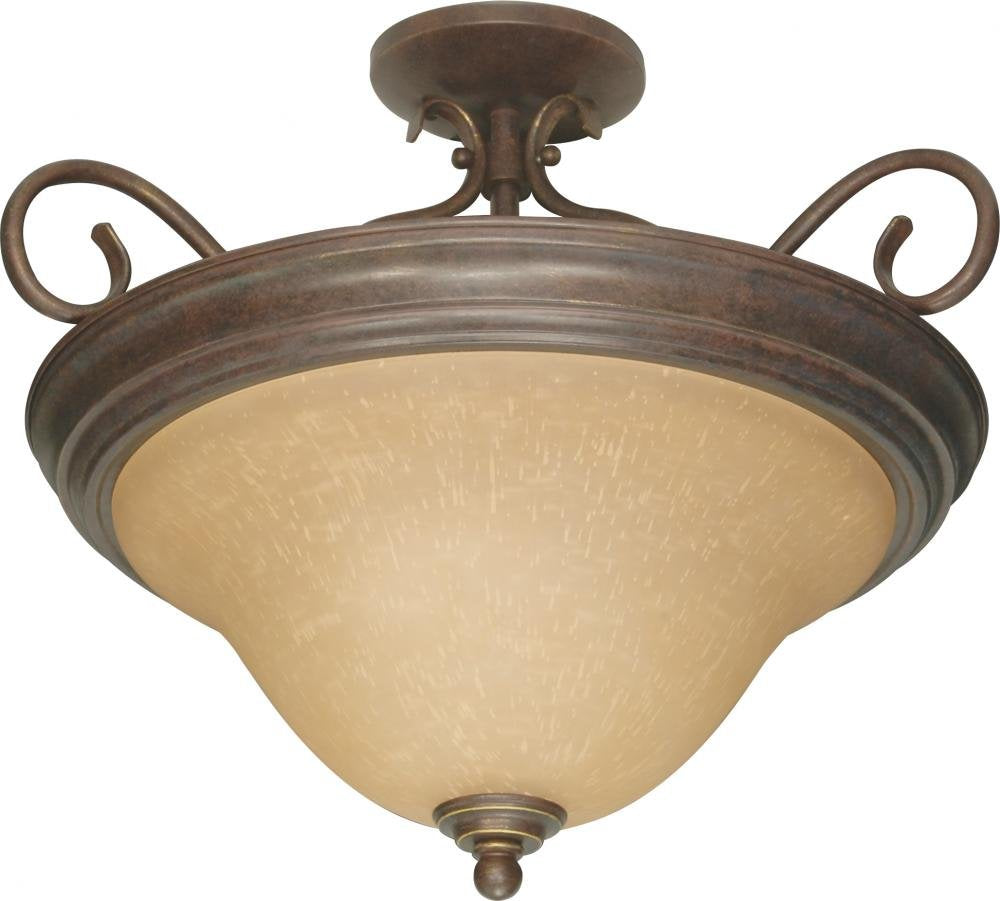 Nuvo 60/1027 Sonoma Bronze Semi-Flush Dome With Champagne Glass