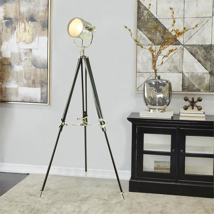 Studio 67-inch Large Director's Spot Light Tripod Floor Lamp Silver Industrial
