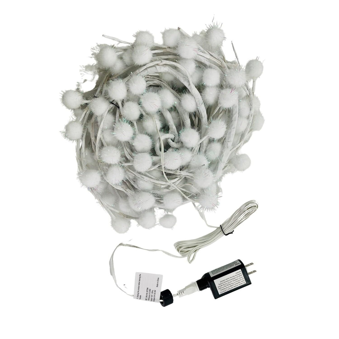 Led Snow Ball Garland Warm White 6 Ft Led Lights - Diamond Home USA
