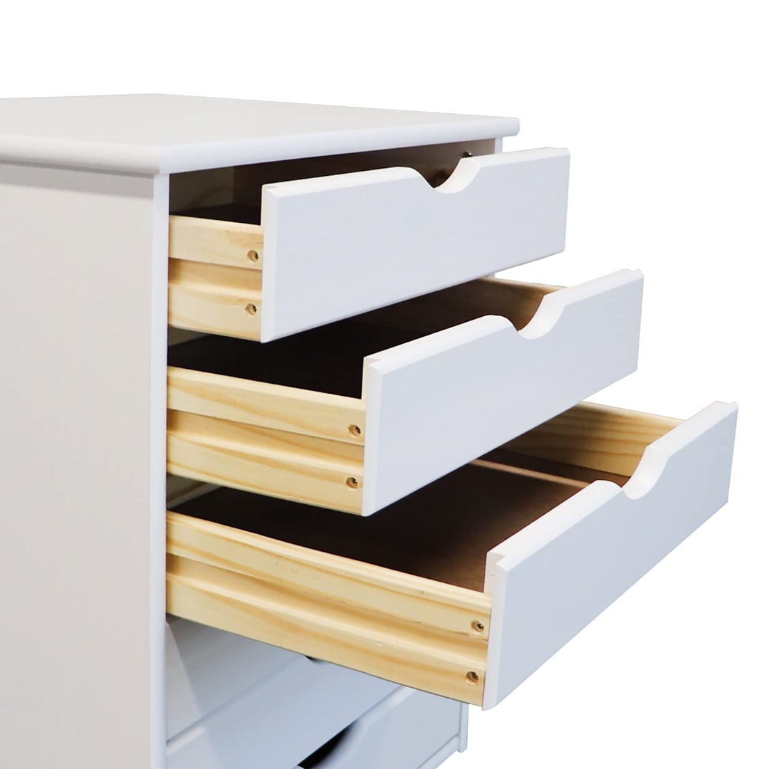 Adeptus Original Roll Cart Solid Wood 6 Drawer Extra Wide Drawers Roll Carts - Diamond Home USA