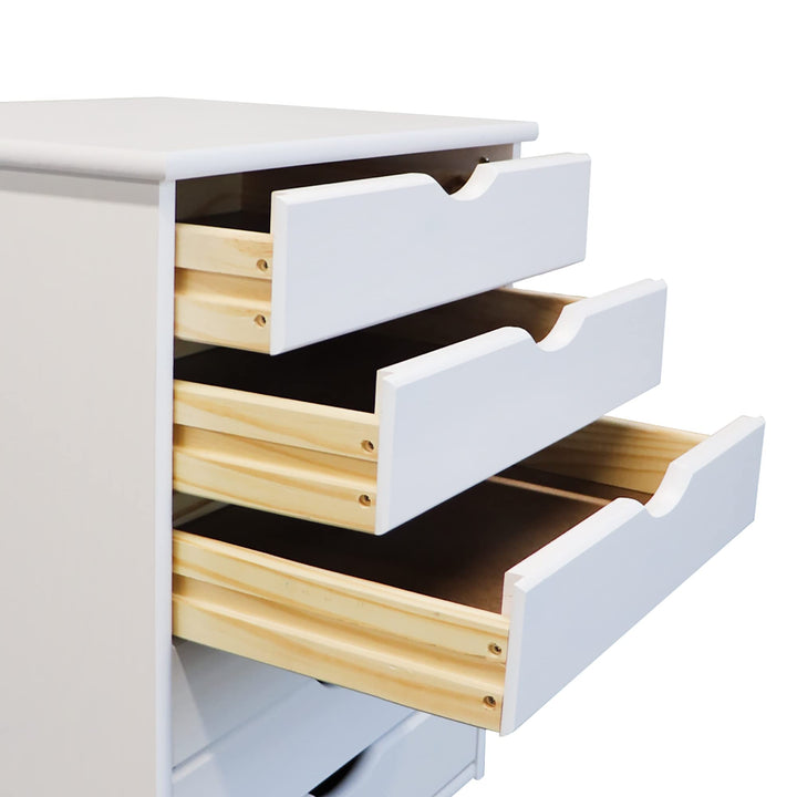 Adeptus Original Roll Cart Solid Wood 6 Drawer Extra Wide Drawers Roll Carts - Diamond Home USA
