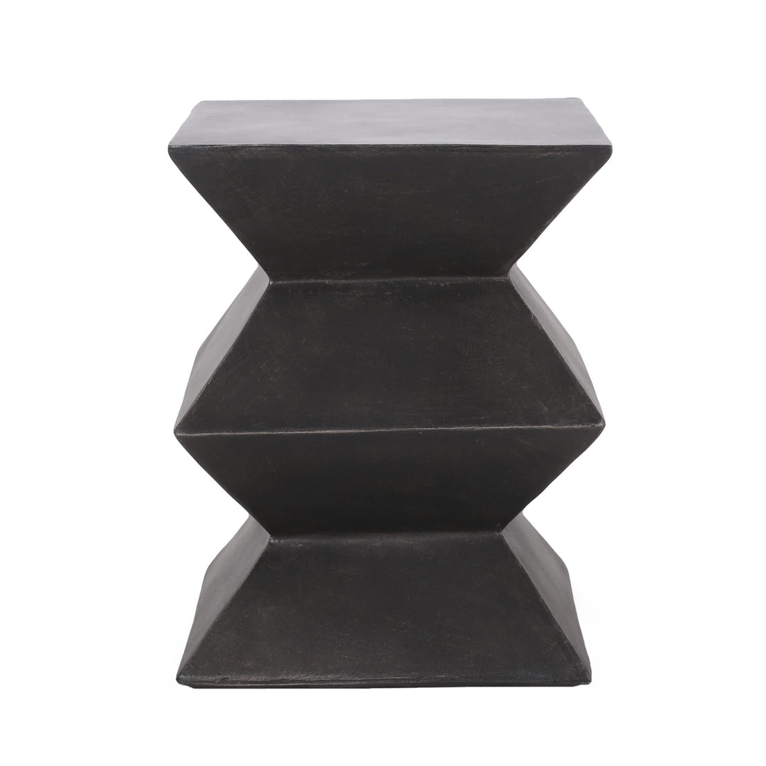 Outdoor Lightweight Concrete Side Table Black Modern Contemporary Square Antique