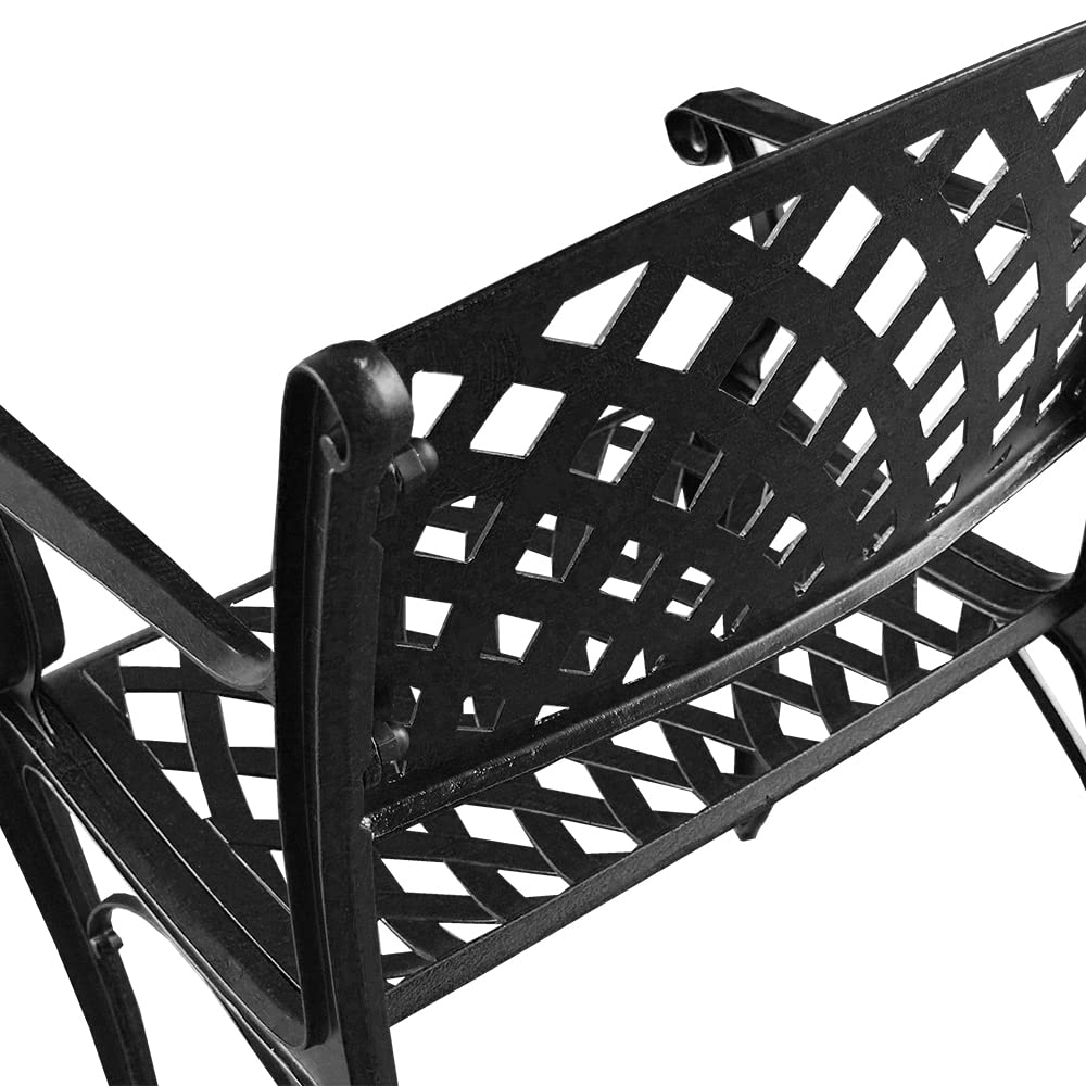 Oakland Living Modern Outdoor Mesh Cast Aluminum Black Patio Dining Chair - Diamond Home USA