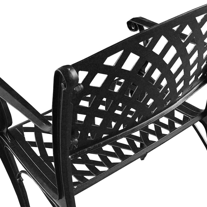 Oakland Living Modern Outdoor Mesh Cast Aluminum Black Patio Dining Chair - Diamond Home USA
