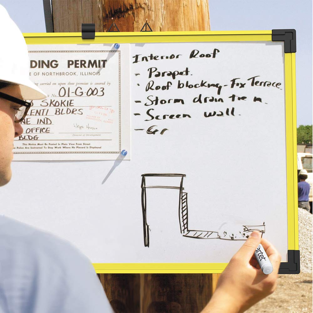 Quartet Dry Erase Whiteboard/White Board Magnetic 9" x 12" Industrial Yellow - Diamond Home USA