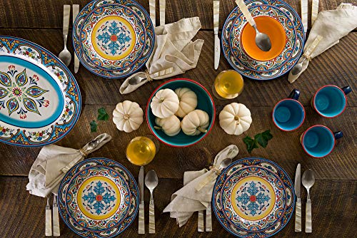 Euro Ceramica Zanzibar Collection Vibrant 5.6" Ceramic Cereal/Soup Bowls Set - Diamond Home USA
