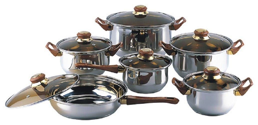 18/10 STAINLESS STEEL Gourmet Chef 12-piece Covered Cookware Set Pots and