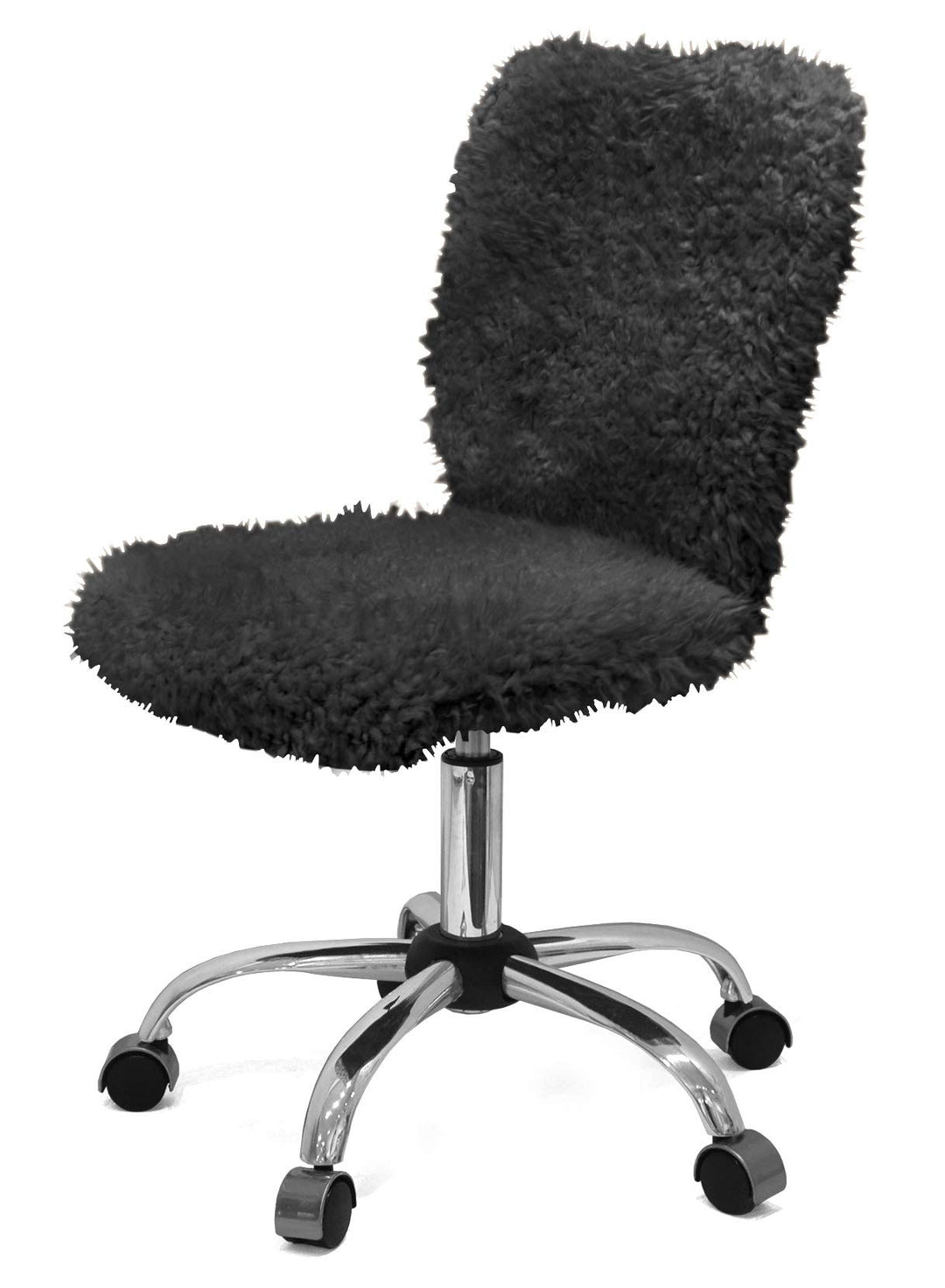 Urban Lifestyle Faux Fur Rolling Chair One Size Black