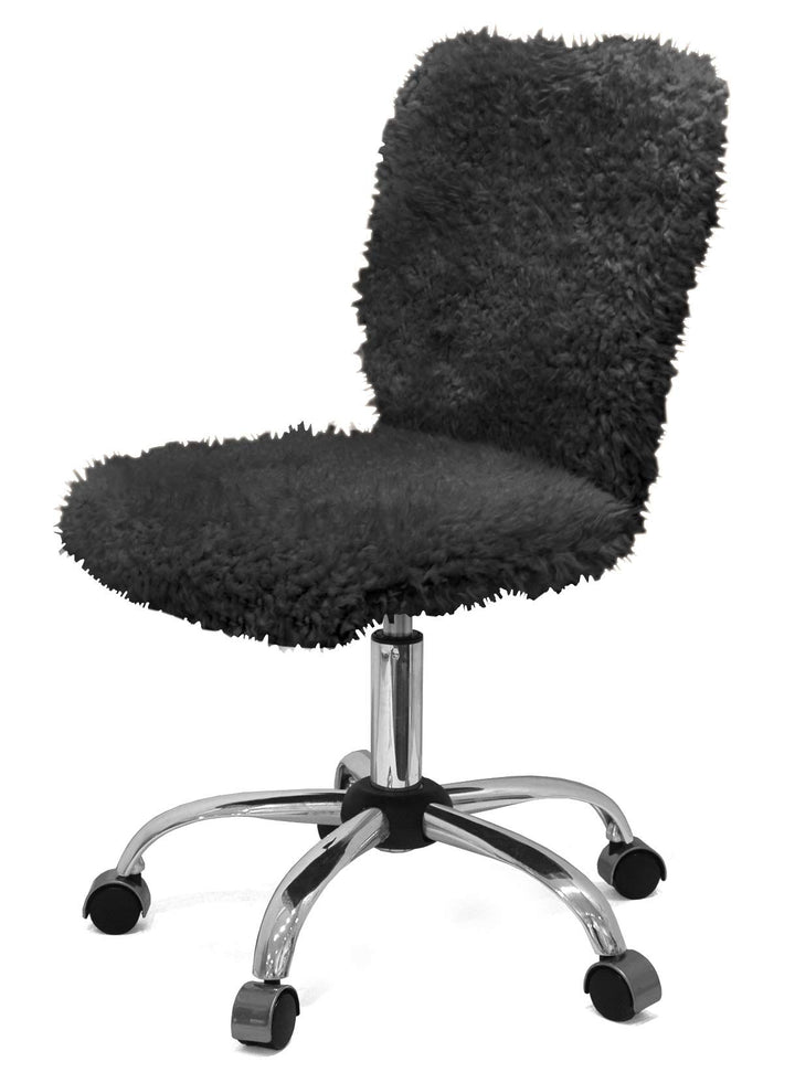 Urban Lifestyle Faux Fur Rolling Chair One Size Black