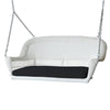 Jeco W00206S-B-FS017 Wicker Porch Swing White Black
