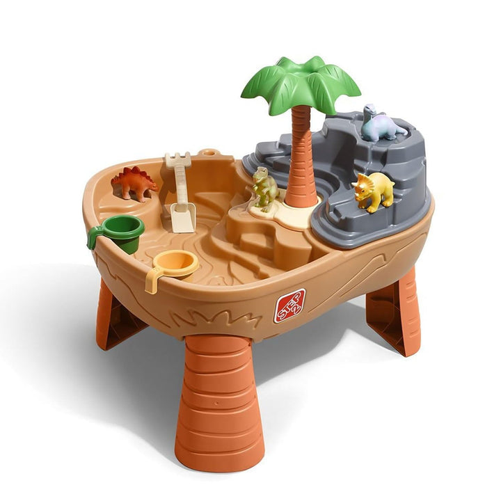Dino Dig Sand Water Table with Dinosaur Accessory Set Brown - Diamond Home USA