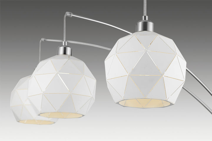 Lite Source 3-LITE Arch LAMP BN/White Metal Cut Shade E27 Type A 60Wx3 - Diamond Home USA